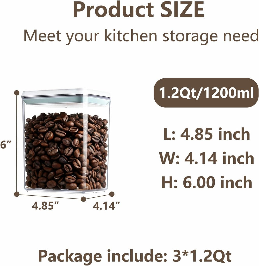 Pop Food Storage Containers Set Airtight Food Storage Containers with Pop Lid...