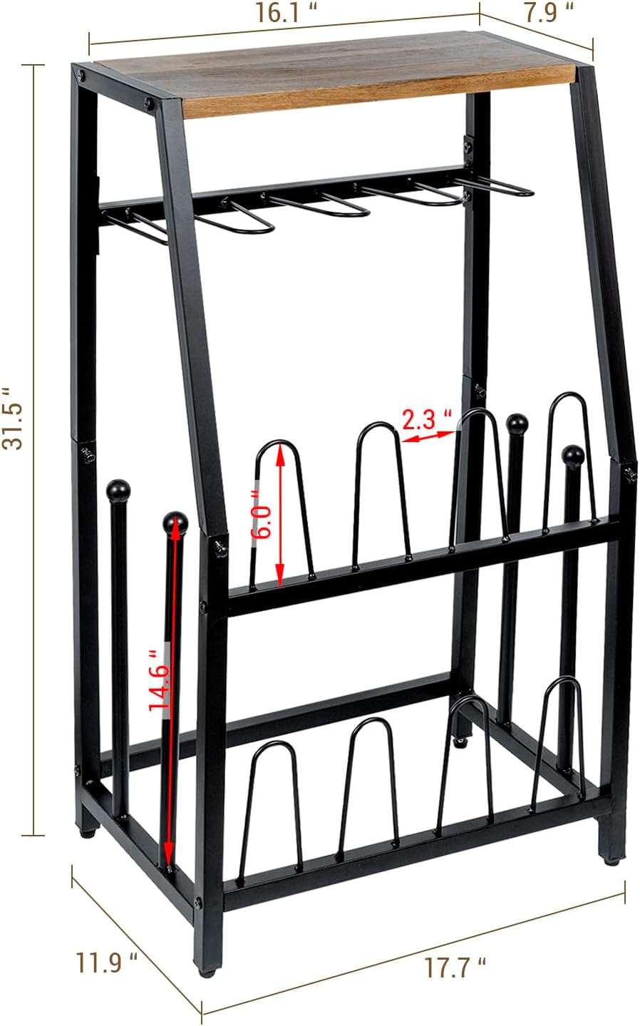 MyGift Acacia Wood Shoe Rack, 2-Tier Entryway Organizer with Boot Storage