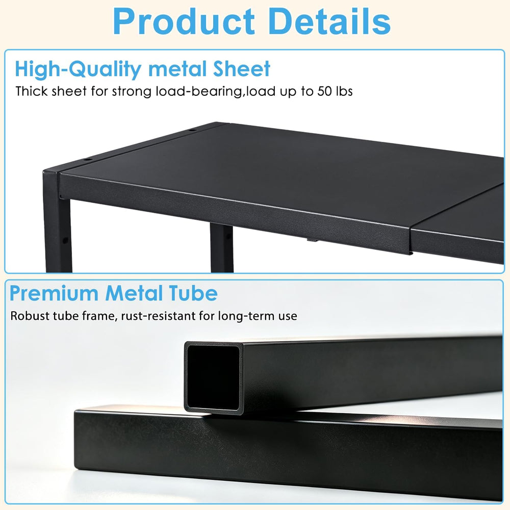 2 Pack Expandable Kitchen Cabinet Shelves Organizer, Stackable Adjustable Cab...