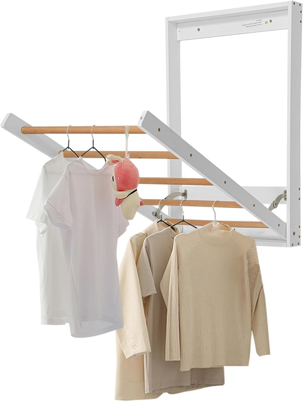 31.5" Wall Mounted Clothes Drying Rack, Foldable Wall Mount Laundry Rack...