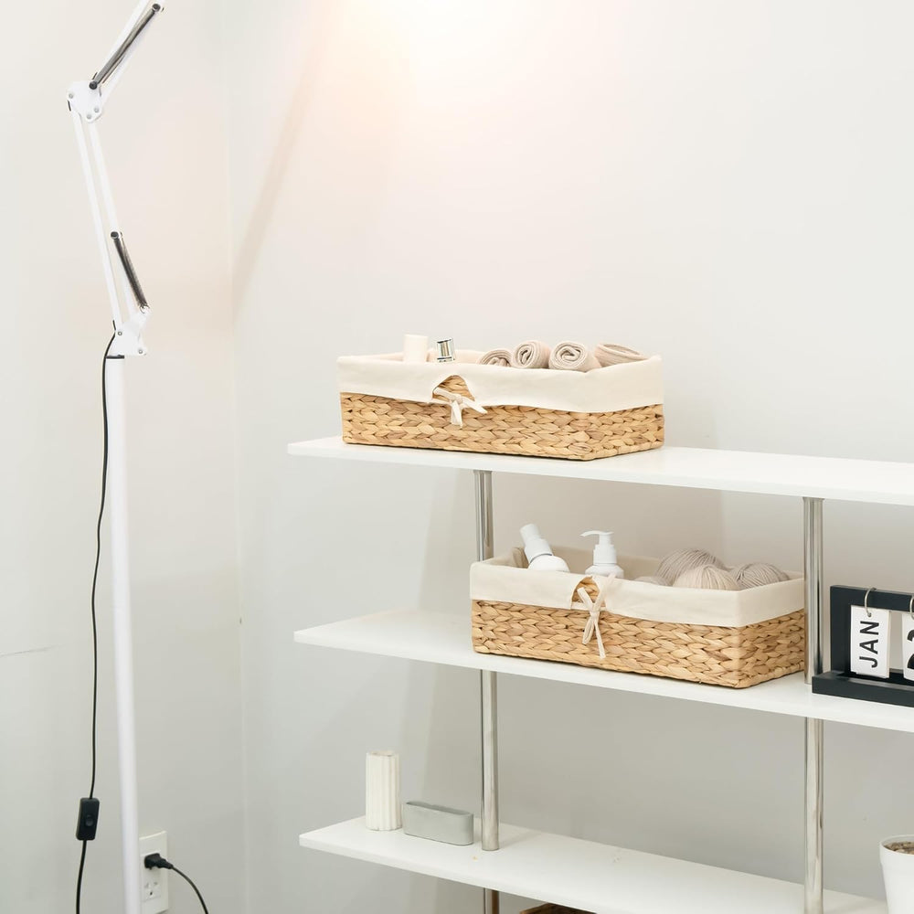 Tank Topper Storage Baskets - Woven Wicker Basket for Toilet Paper Holder, Ba...