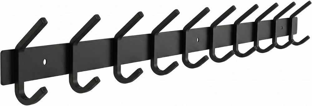 Coat Rack Wall Mount – 30 Inch Stainless Steel Hook Rail with 10 Double Coat ...