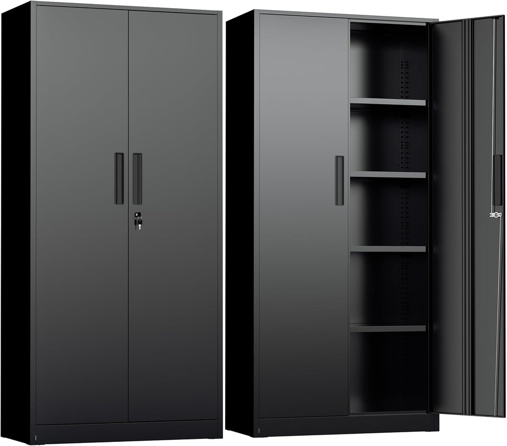 INTERGREAT Metal Storage Cabinet with Lock, 72" H Lockable Metal Storage...