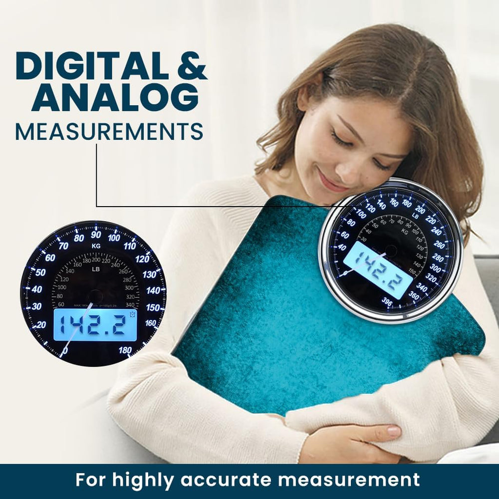 2-in-1 Digital & Analog Bathroom Scale, 400 lbs, Large Display