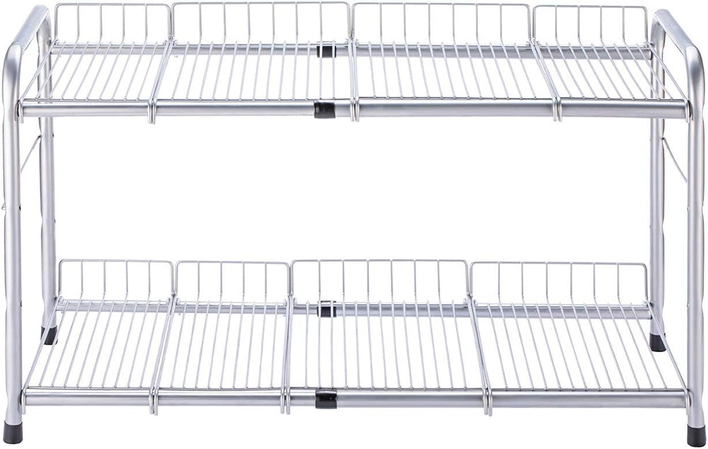 FlagShip 2 Tier Under Sink Organizers and Storage Rack Expandable Cabinet She...