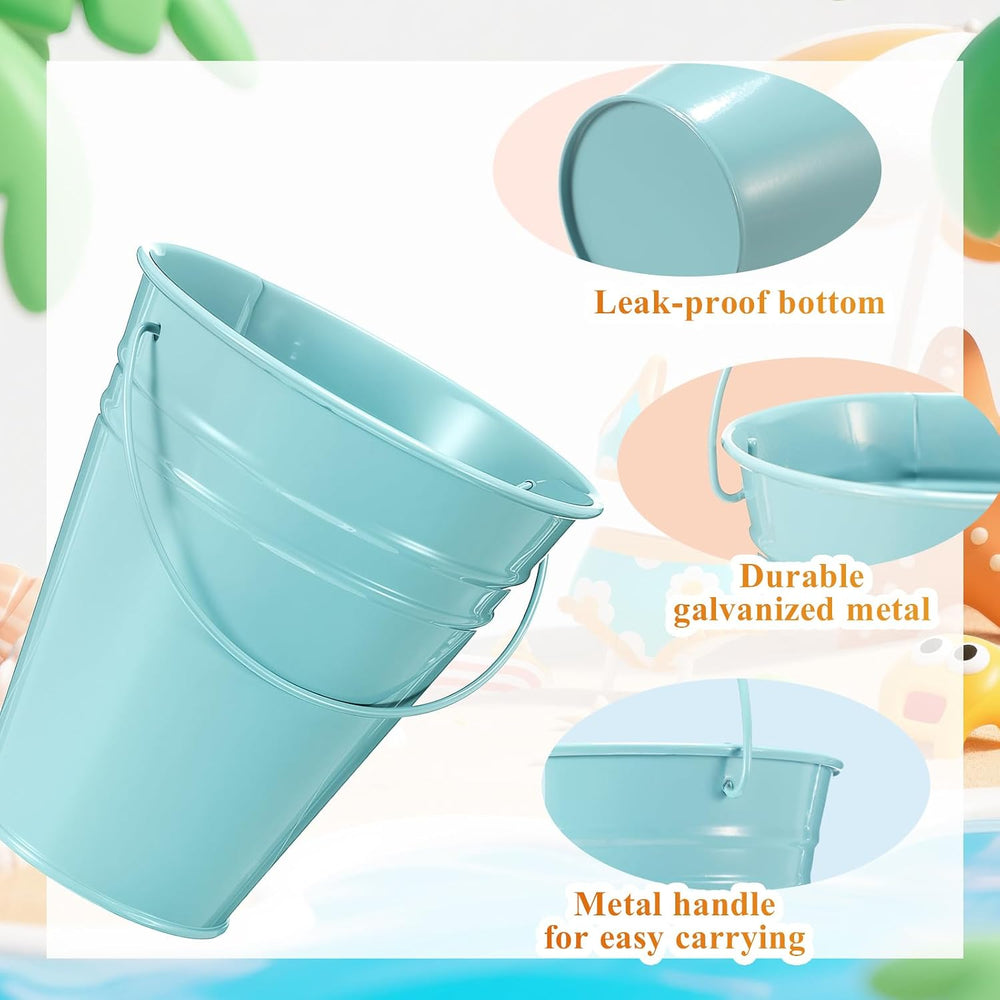 Sadnyy 24 Pack Small Metal Buckets with Handle for Pencil,Morandi