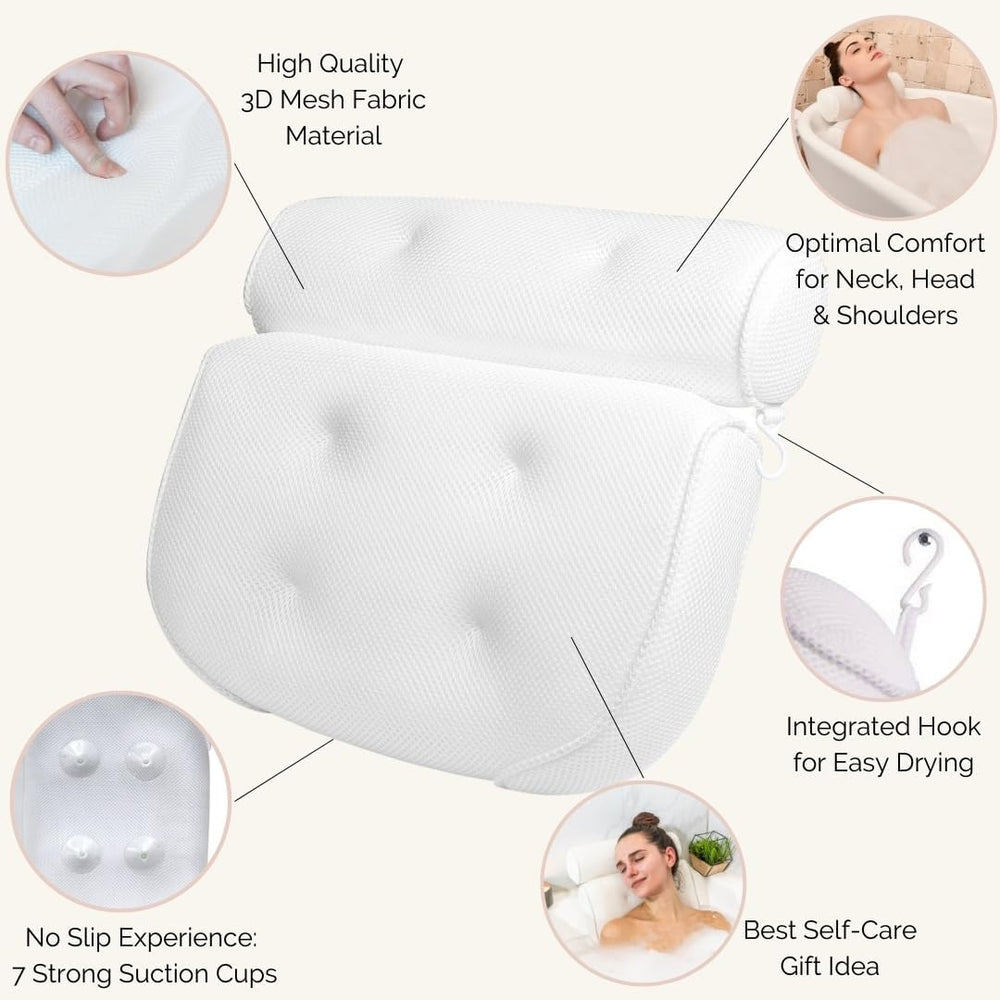Bathtub Pillow for Neck and Shoulder - Spa Bath Pillows for Tub Neck and Back...