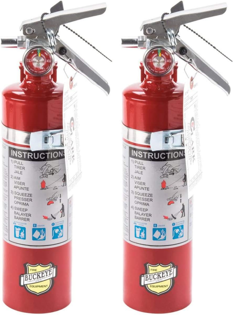 2 Pack Buckeye 13315 ABC Multipurpose Dry Chemical Hand Held Fire Extinguishe...
