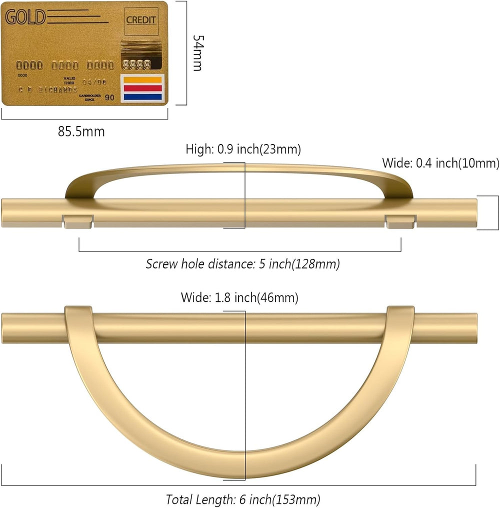 Amerdeco 10 Pack Champagne Bronze Cabinet Pulls 5 Inch(128MM) Hole Centers Ki...