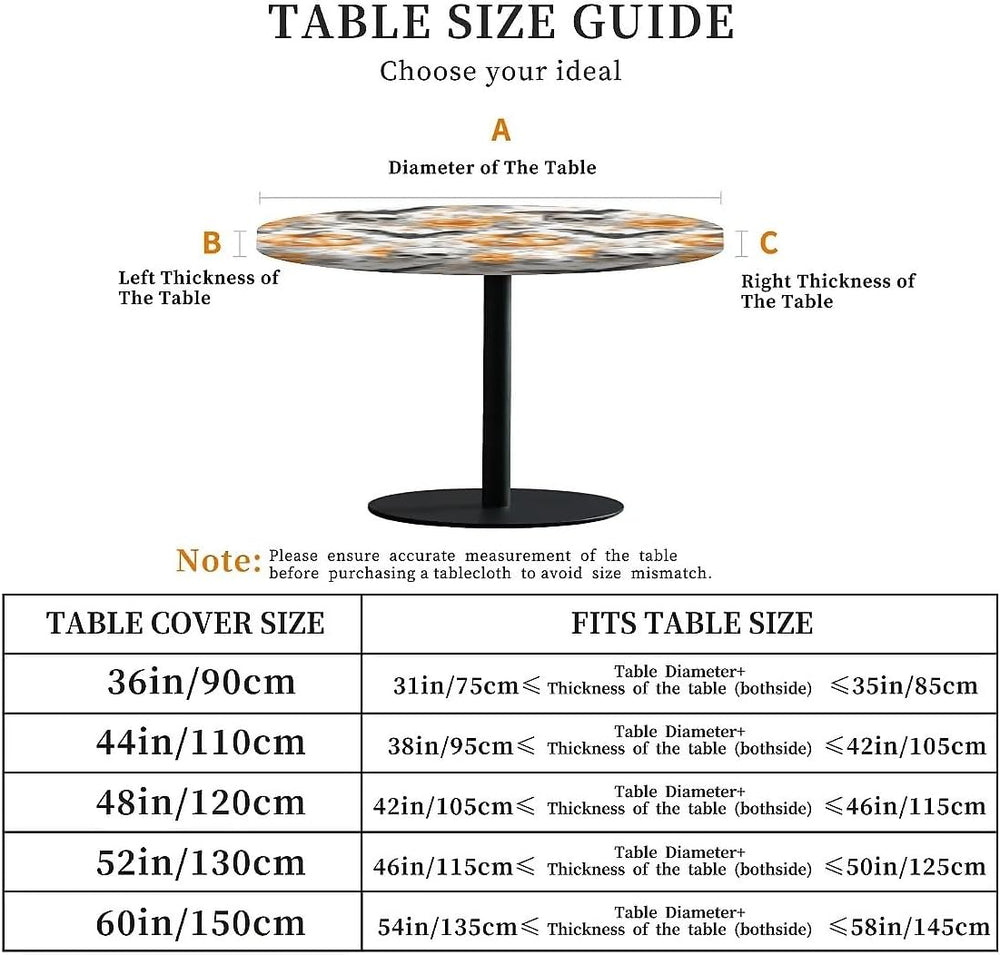 Halloween Tablecloth Round Fitted Table Cloth for 54"-58" Tables