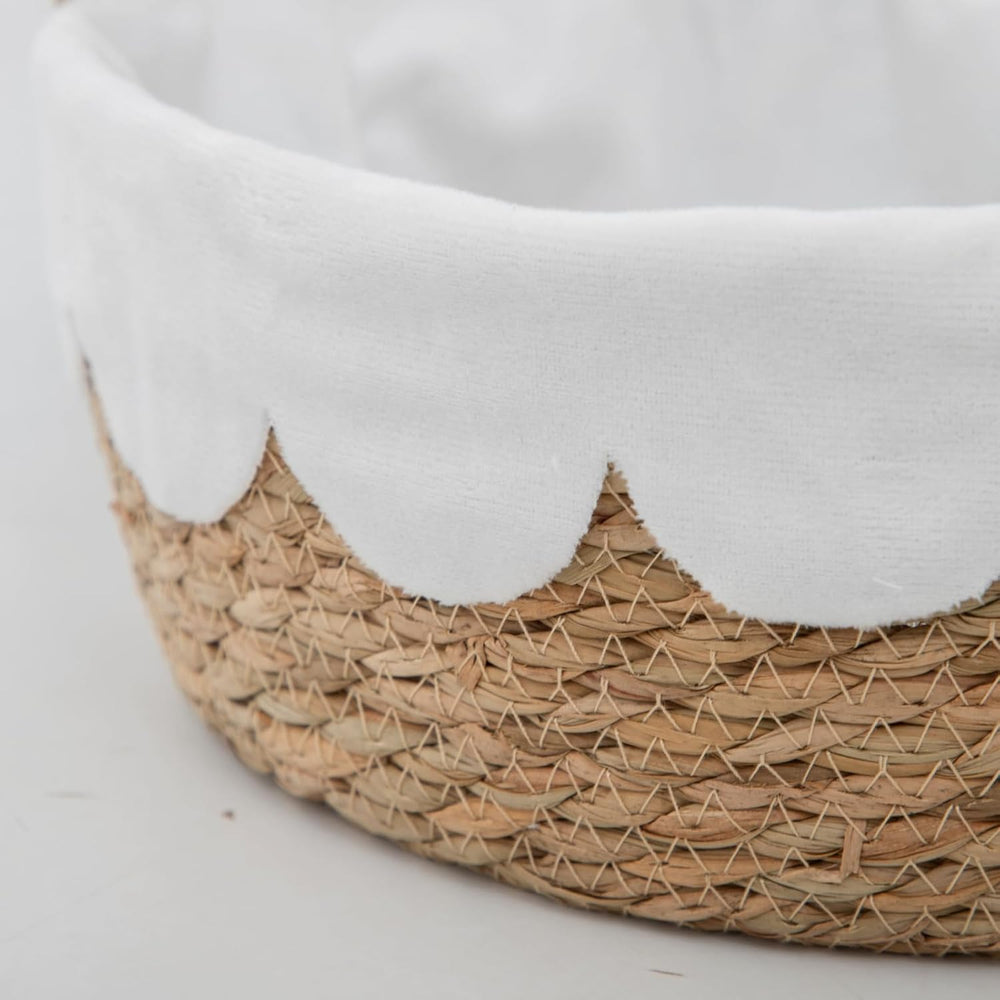 Scalloped Wicker Storage basket organizing for bread,Set of 3