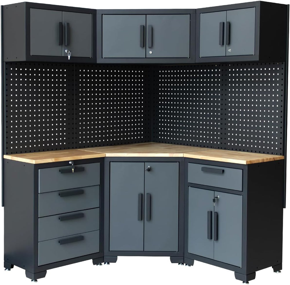 Corner Workshop Set - Garage Cabinets and Storage System