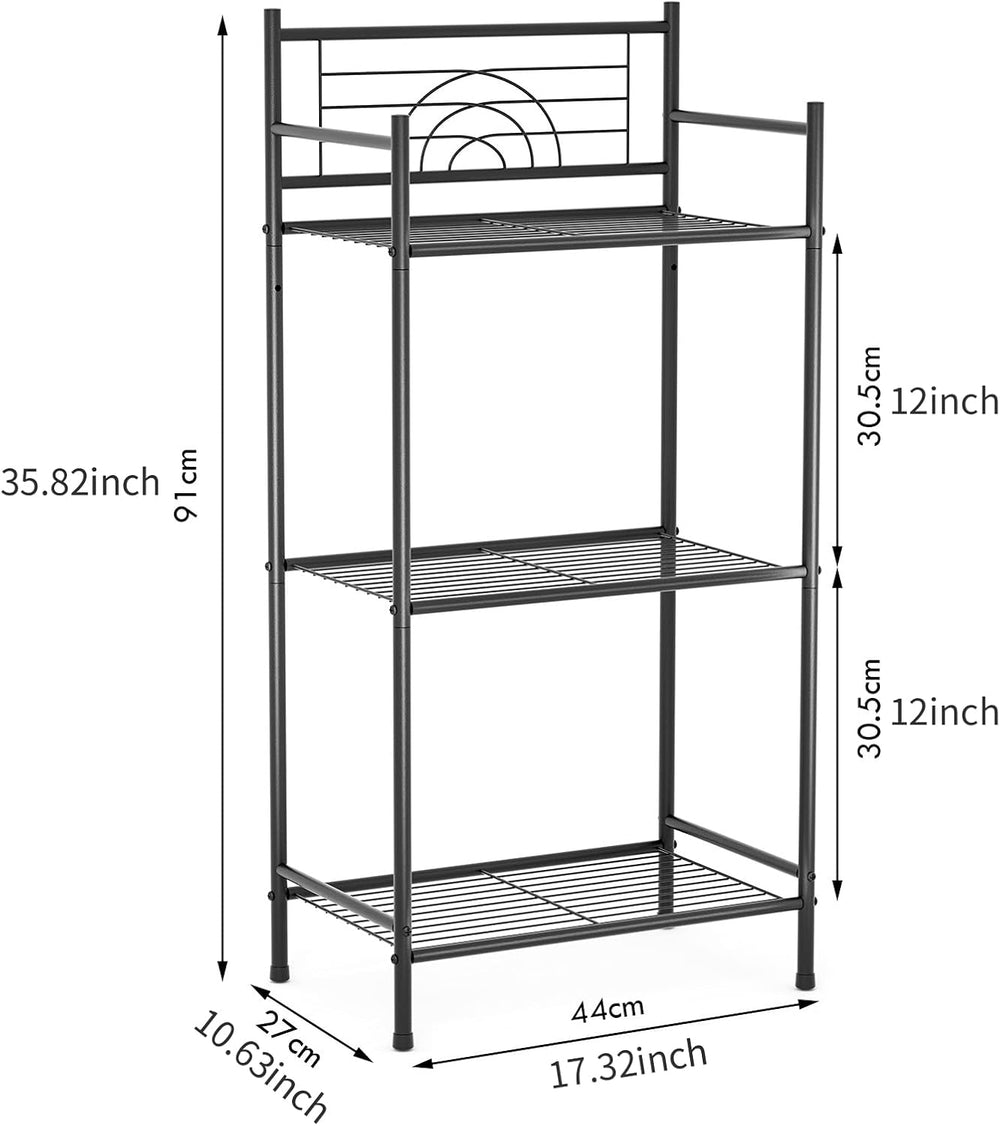 LEEDA 3-Tier Freestanding Multipurpose Storage Shelves Heavy Duty Metal Shelv...