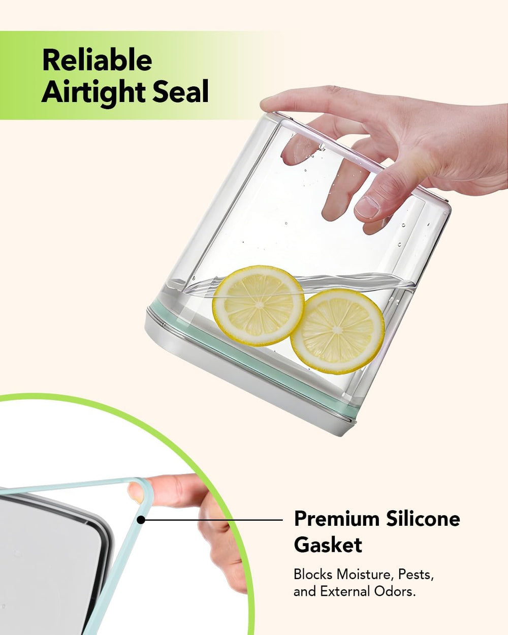 Airtight Food Storage Containers Set with One-Touch Lid, 2-Pack (2.8 QT / 2.6...
