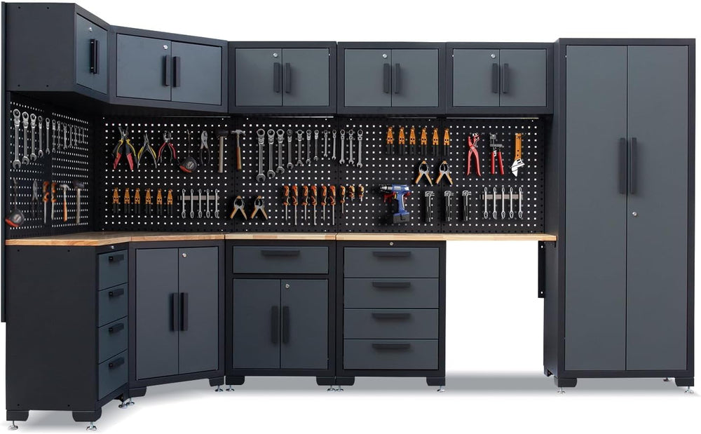 15PCS Corner Garage Storage Cabinet System