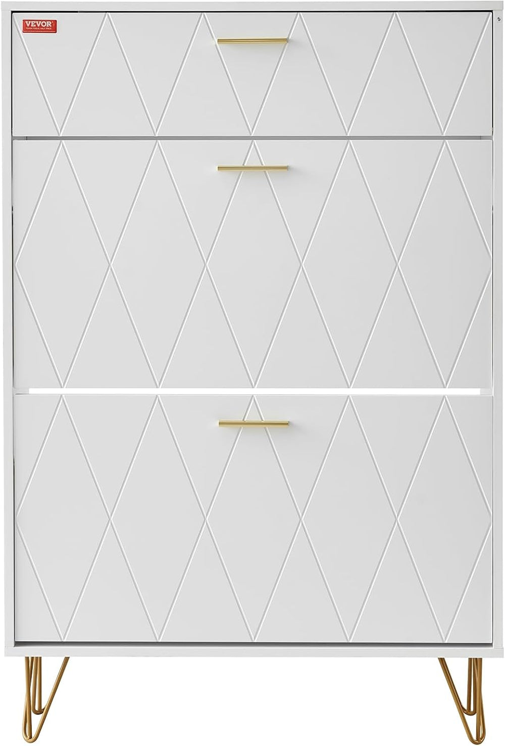 VEVOR Shoe Cabinet with 2 Flip Drawers, Modern Shoes Storage Cabinet with Sto...