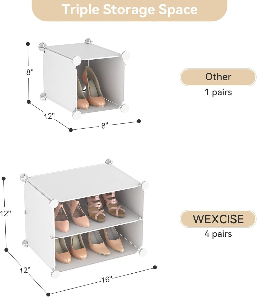 Portable Shoe Rack Organizer with Door, 64 Pairs Shoe Storage Cabinet Easy As...