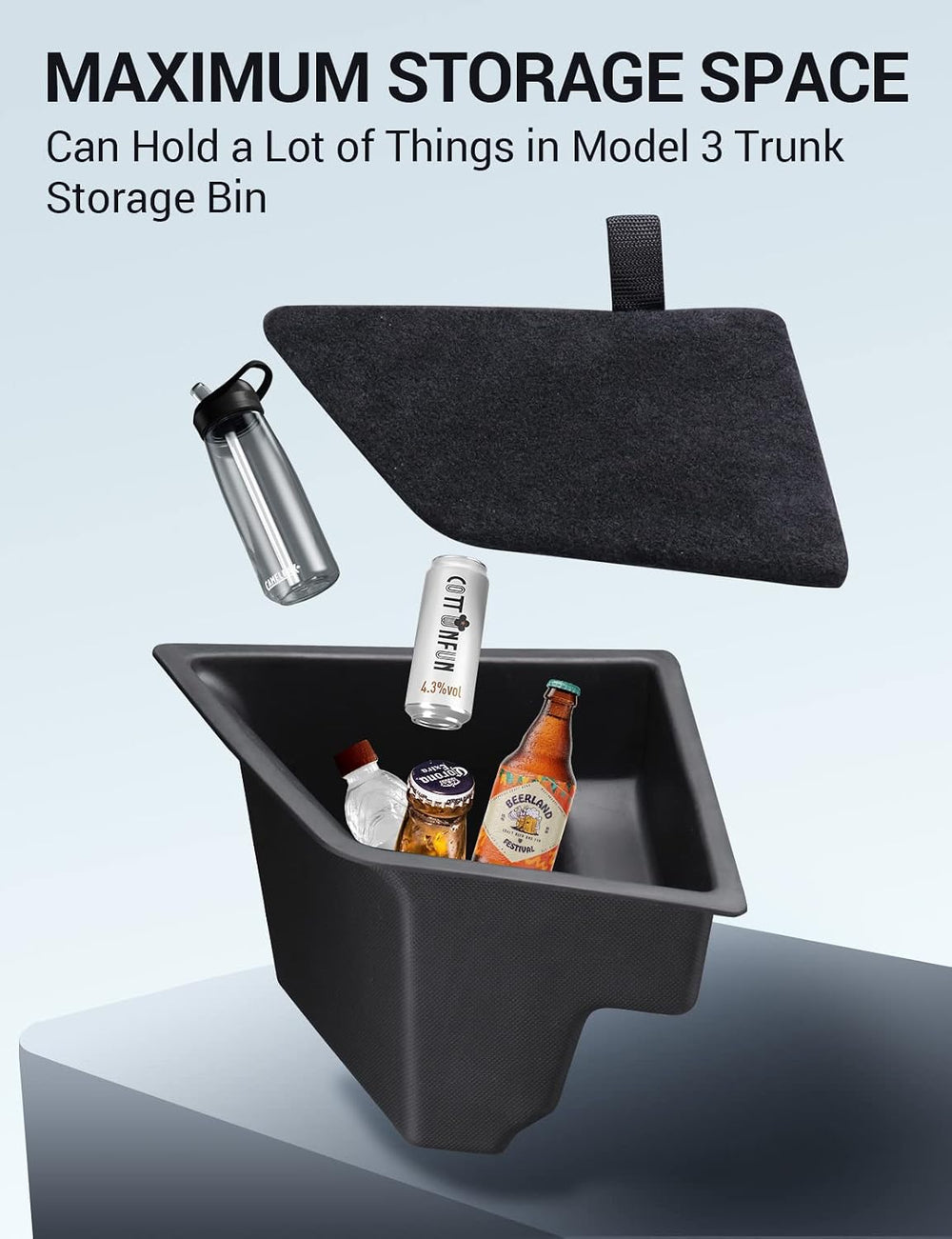 BASENOR 2023-2021 Trunk Storage Bin for Tesla Model 3