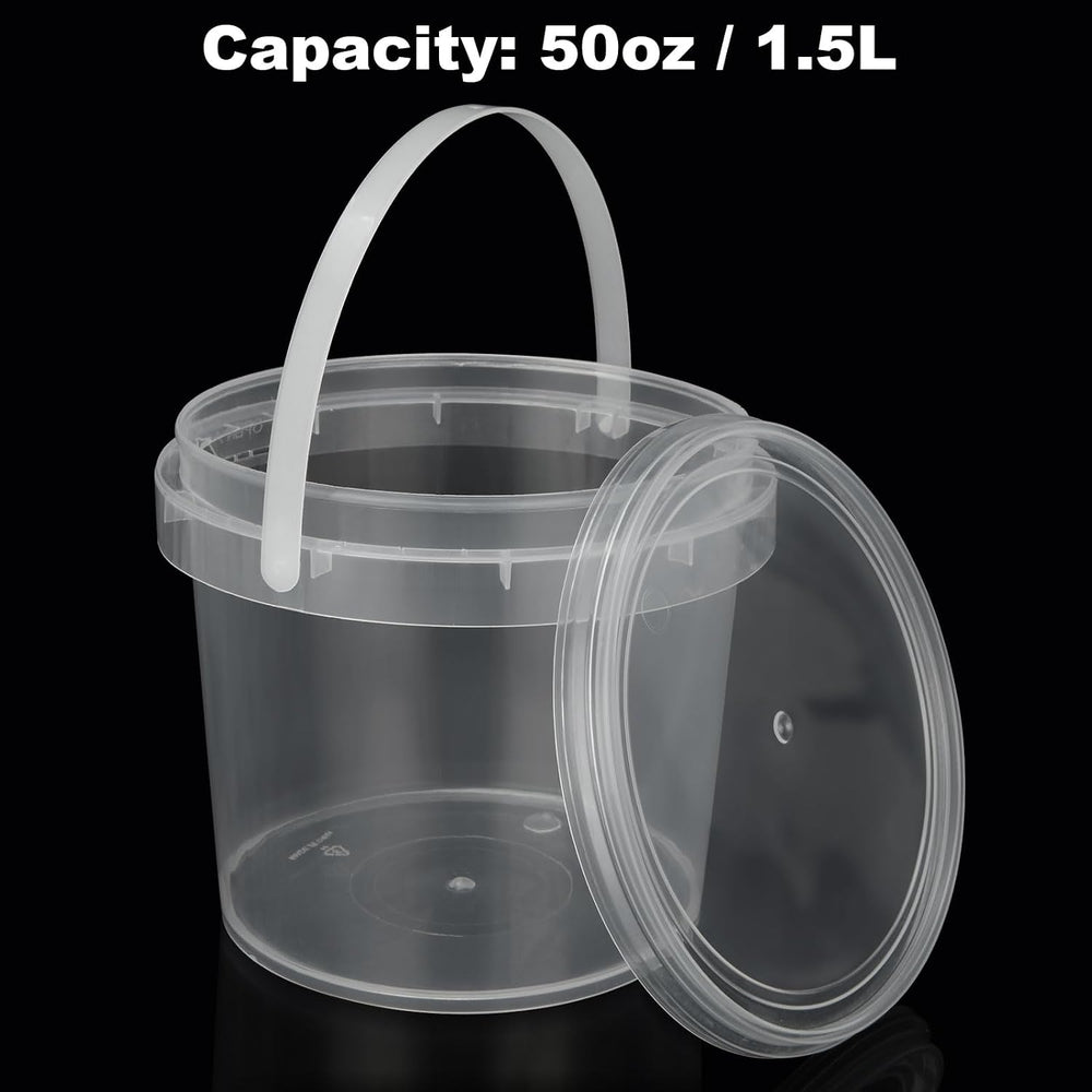 ZOFORTY 20 PCS 50 oz Slime Containers with Lids and Handles, Plastic 1500ml S...