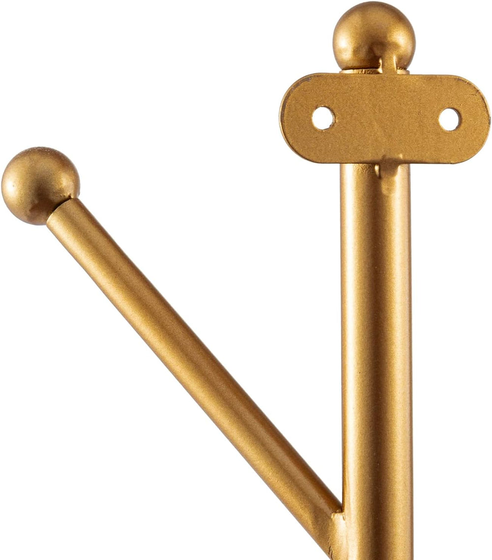 MyGift 2.5 Ft Gold Metal Tree Branch Wall Mounted Hat & Coat Rack