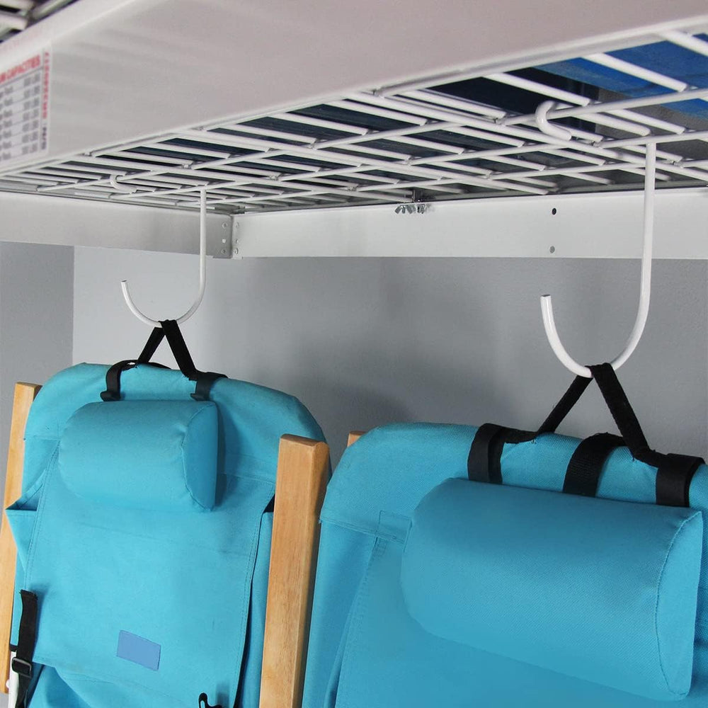 SafeRacks 4x4 Overhead Garage Storage Rack, 250 lb, 24"-45", White