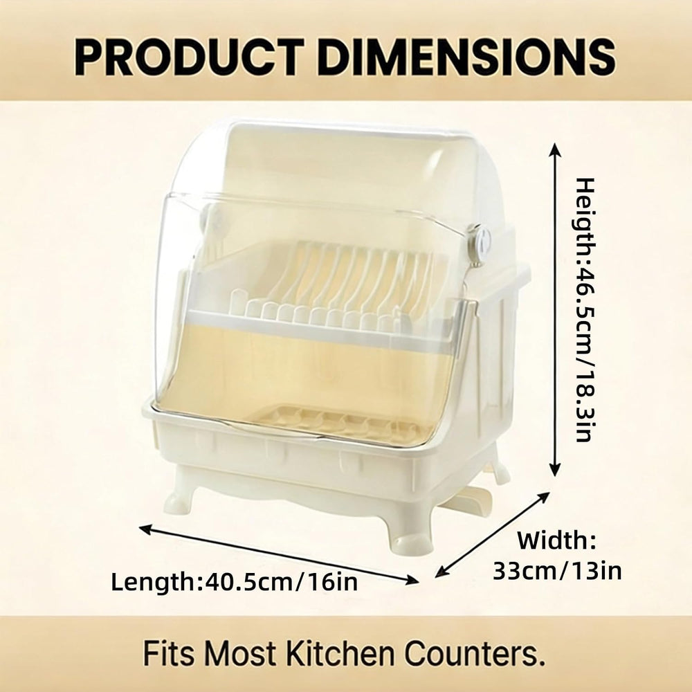 Pilipane Dish Drying Rack, Bottle Dryer Holder with Cover Lid and Removable D...