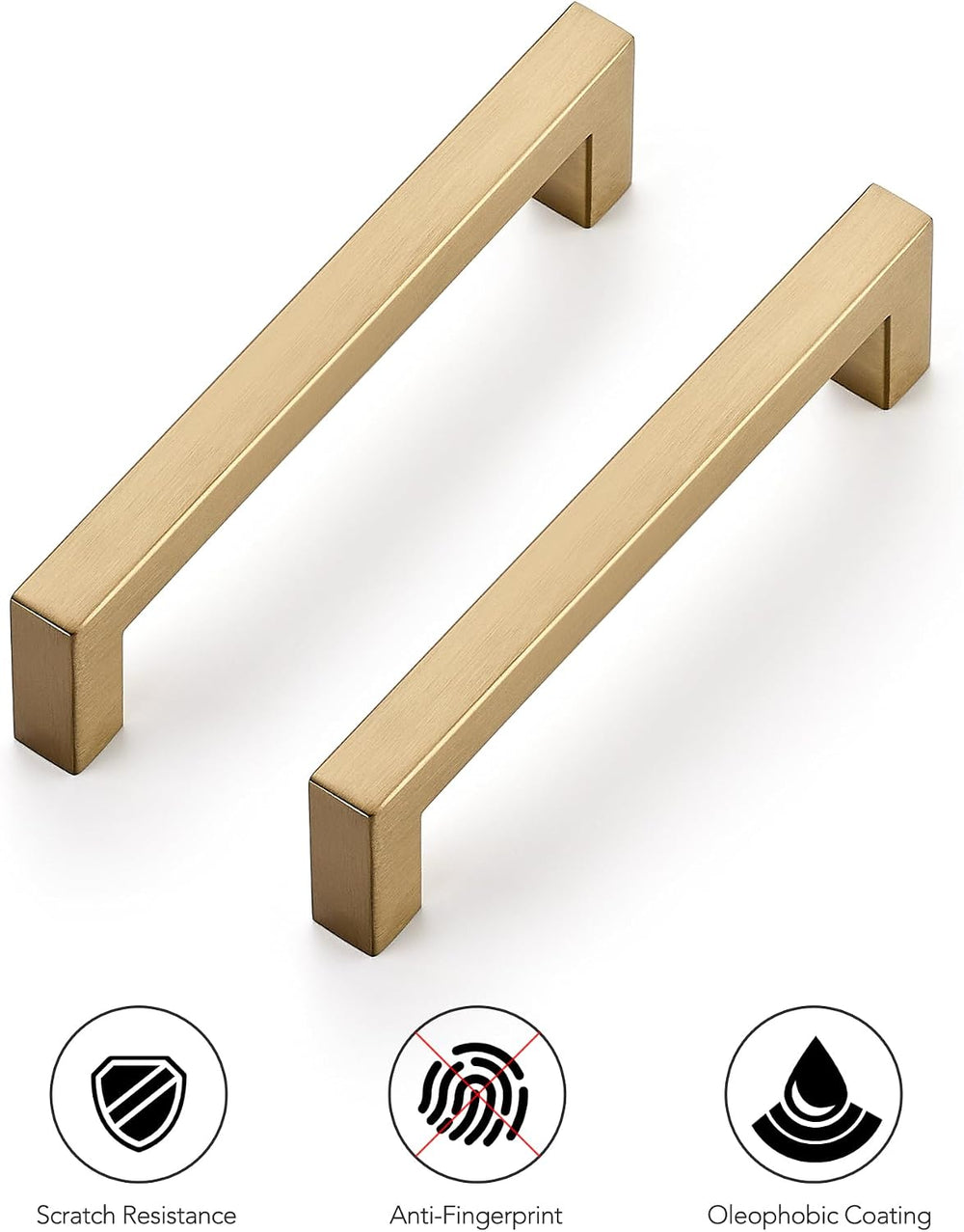 Ravinte Champagne Bronze Square Pulls Cabinet Handles,5 Inch,10 Pack