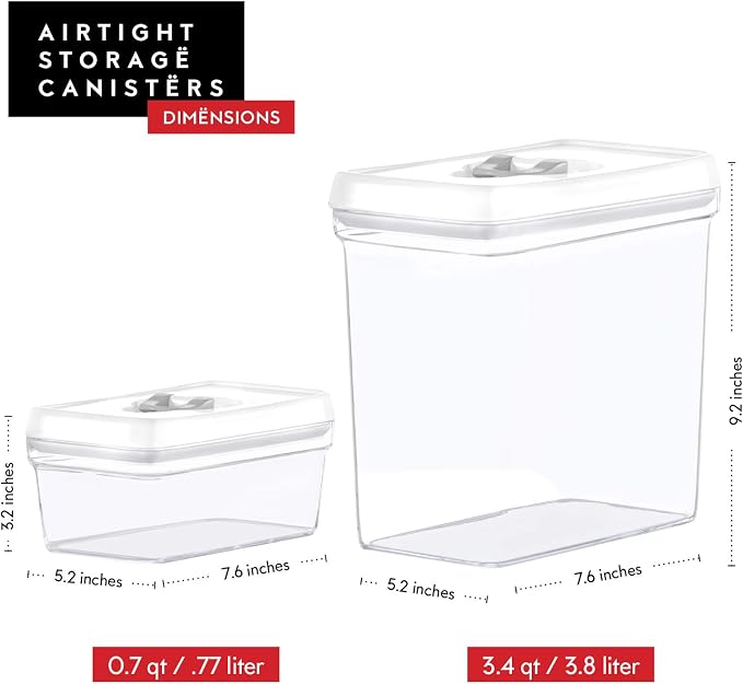 DWËLLZA KITCHEN Large Airtight Food Storage Containers (4 Pc)