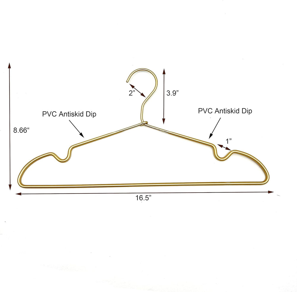 30 Pack Gold Matt Metal Hangers Coat Clothes Hangers with Notches,16.5" ...