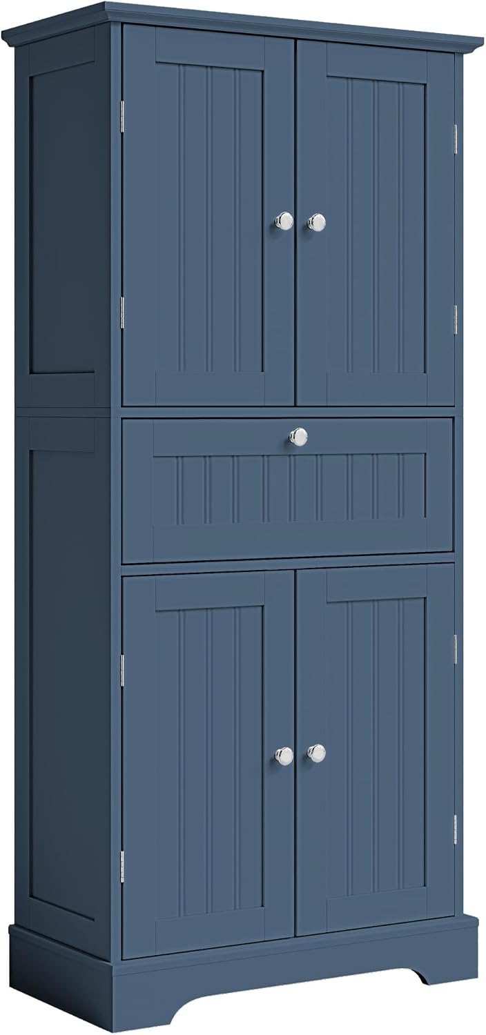 ChooChoo 51" H Bathroom Floor Cabinet with Drawer and Adjustable Shelves