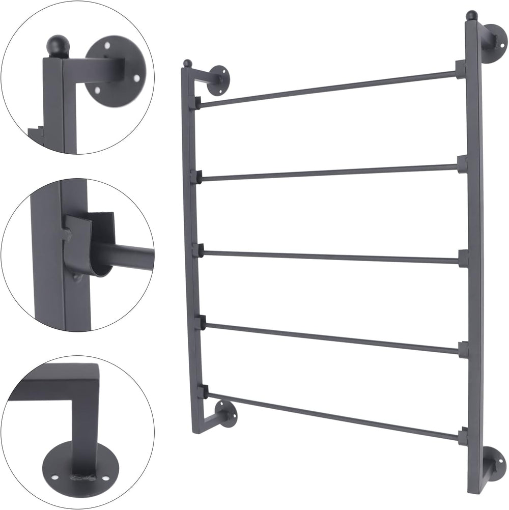 5 Tier Wall Mounted Scarf Rack, Metal Ribbon Storage Organizer, Multi-Purpose...