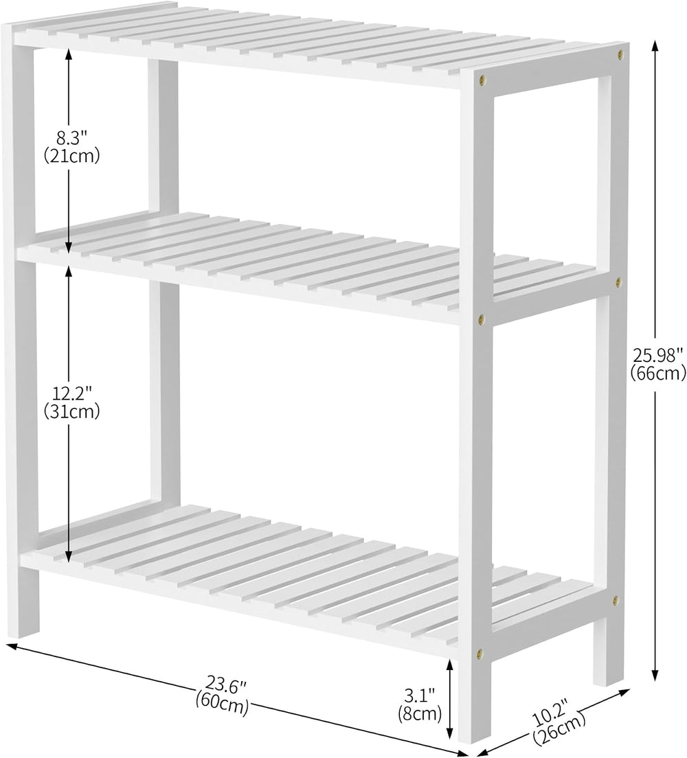 VASMIA Bamboo Bathroom Shelf,3-Tier Storage Shelf,Multipurpose Storage Displa...