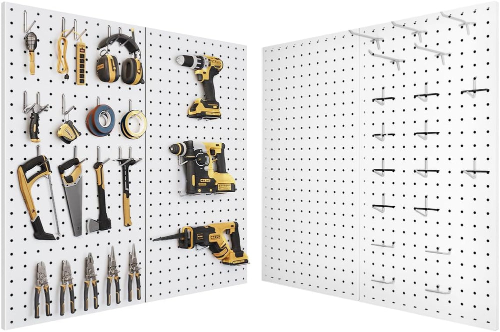Metal Pegboard Tool Organizer, 12 x 24 in, 30 lb Capacity, 4 Pack