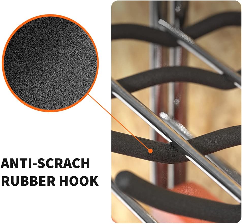 TORACK Garage Tool Organizer Hooks, 4-Pack Heavy-Duty 12" Steel Wave Hooks