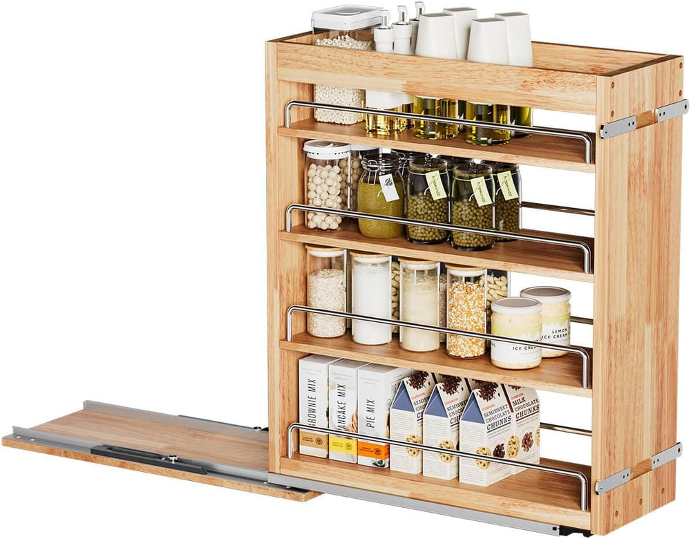 OCG 4 Tier Pull Out Spice Rack Holder Shelves (8" W x 22" D), spice...