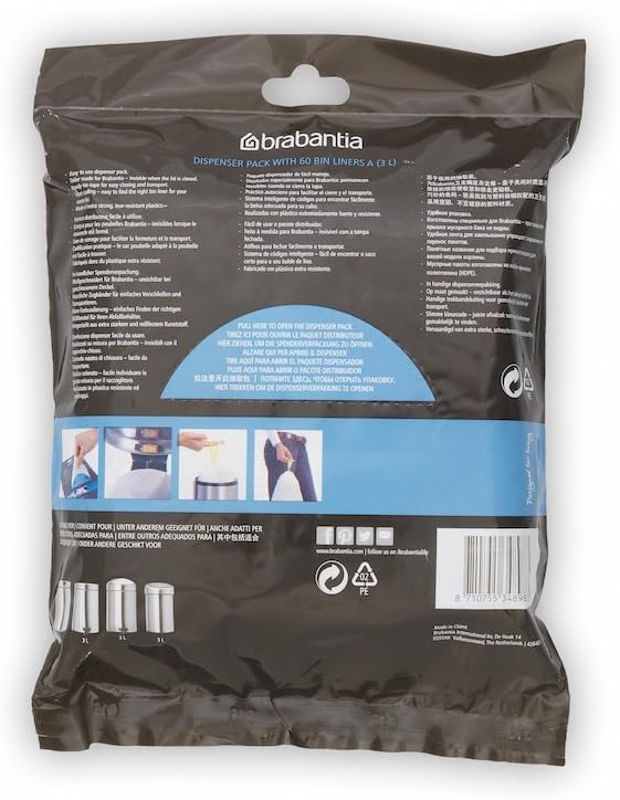 Brabantia Bin Liners, Size A, 3 L - 60 Bags