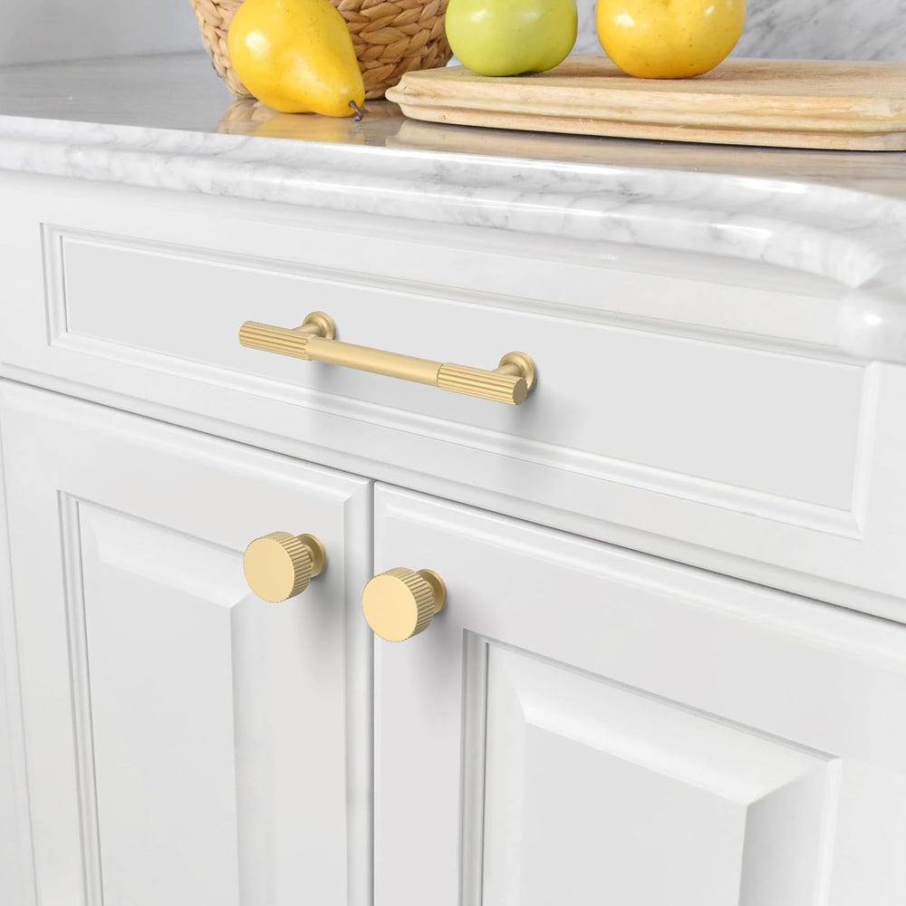 Asidrama 10 Pack 3 inch Brushed Gold Kitchen Cabinet Handles