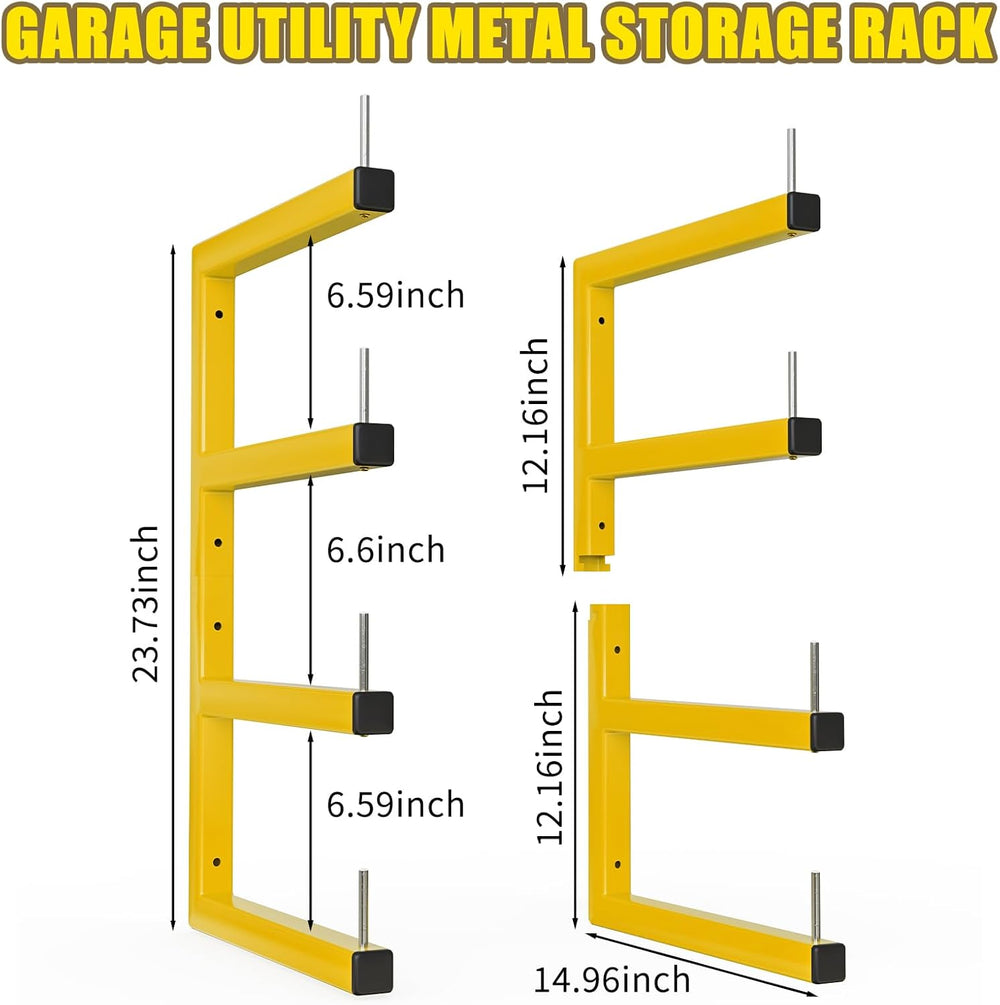 4-Pack Lumber Storage Rack, Wood Storage Racks Wall Mount, Heavy Duty Garage ...