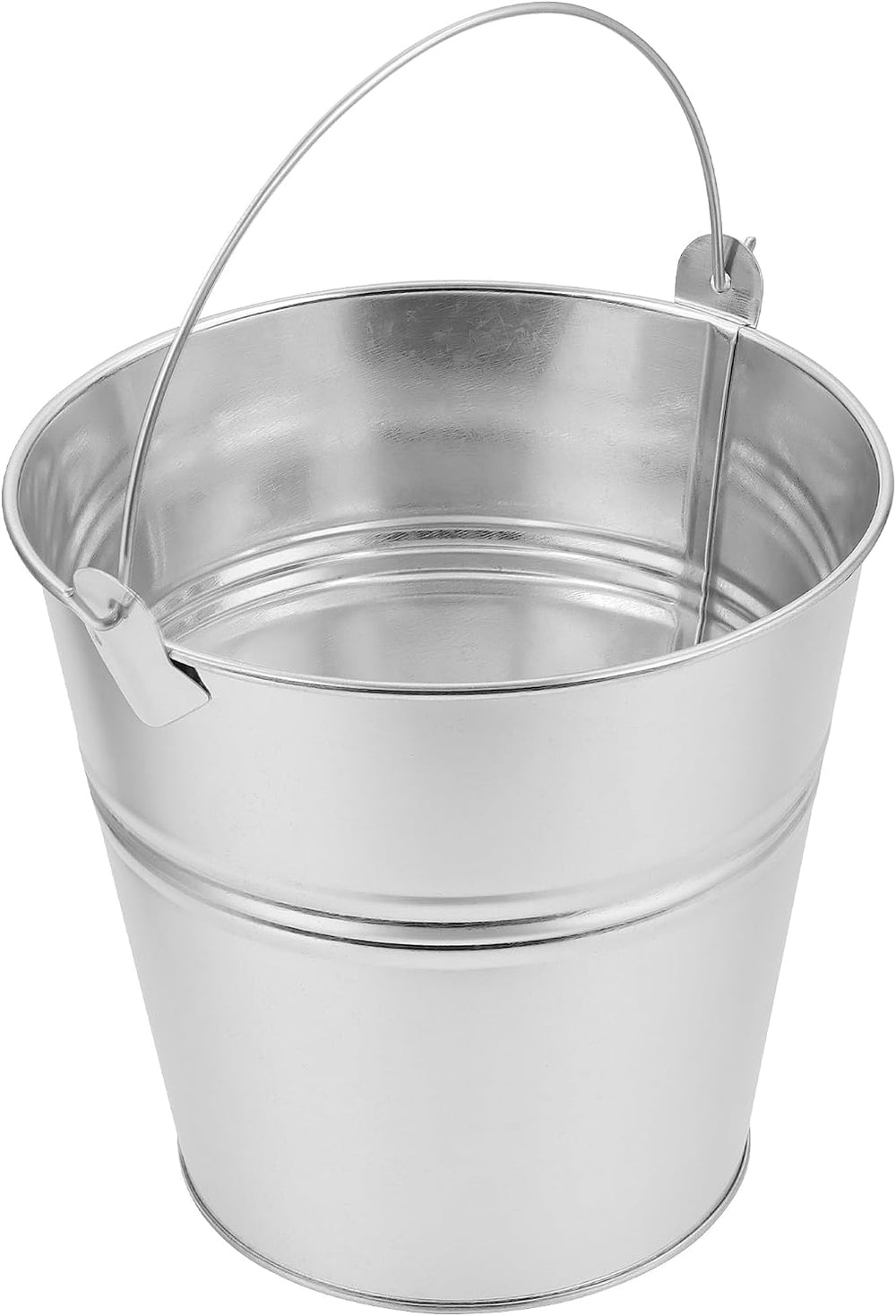 10 Pack Galvanized Metal Buckets with Handle, 6.2 x 5.9 Inch Ice Tin Bucket