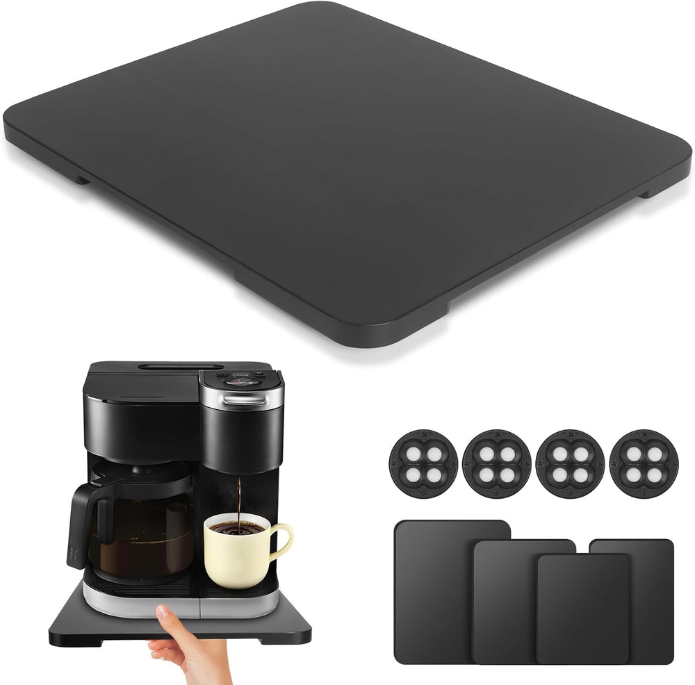 Appliance Slider 360° Rolling Tray for Countertop Coffee Maker Mat, Black