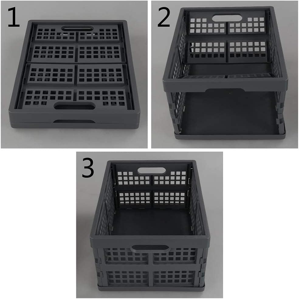 Idotry 3-PACK 15 L Folding Storage Crates, Stackable Collapsible Basket