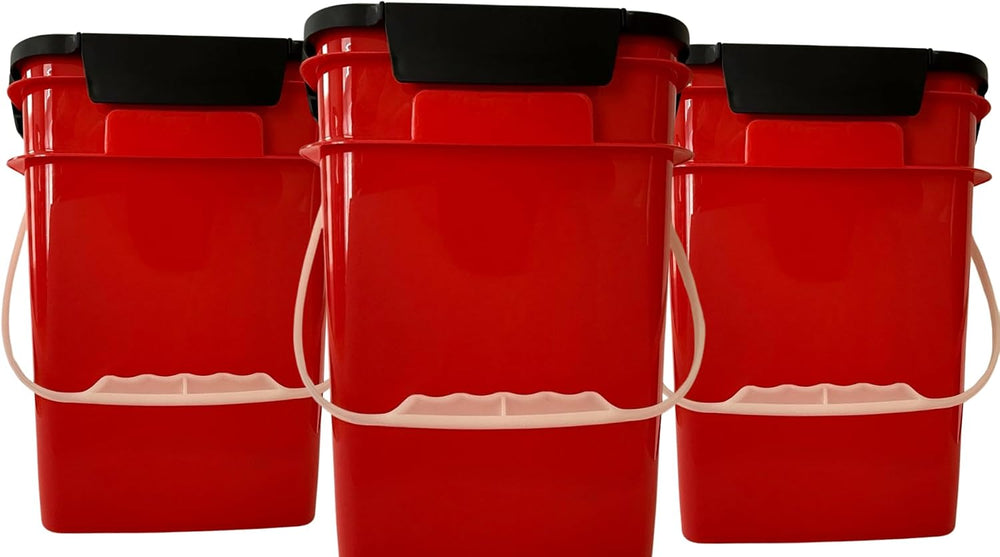 House Naturals 4 Gallon Square Food Grade Bucket Pail with Plastic Handles an...