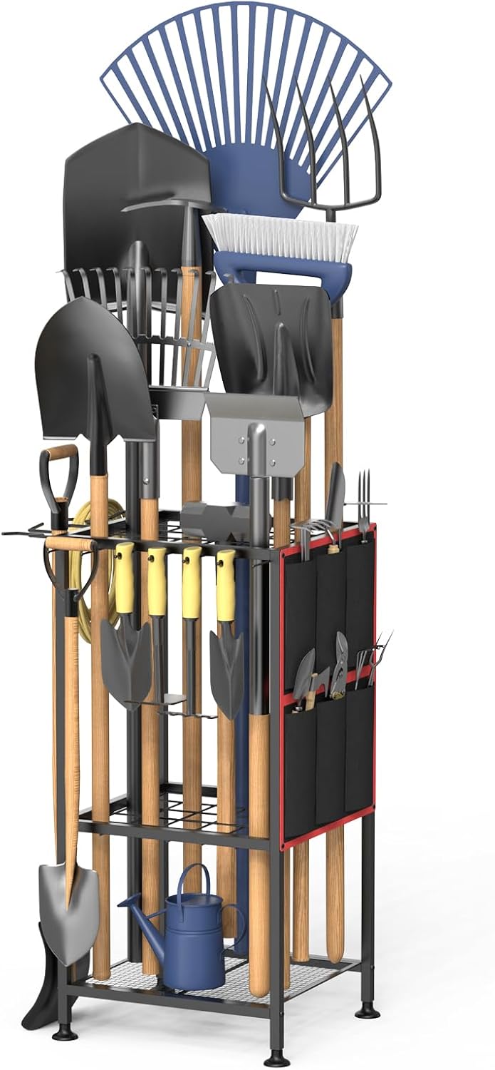 Garden Tool Organizer,Metal Yard Tool Organizer ,Holds 50 Long-Handled Tools/...