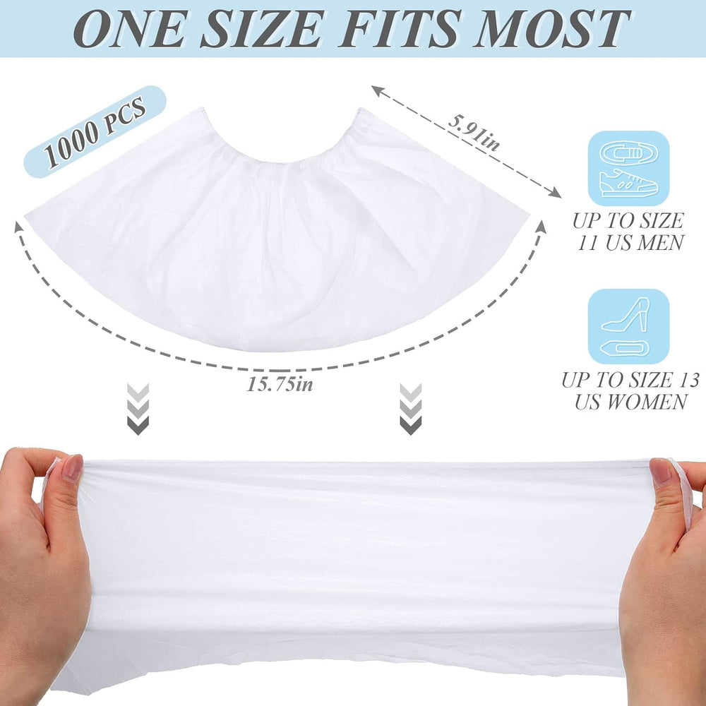 Vabean 1000 Pcs Disposable Shoe Covers Boot Cover, White