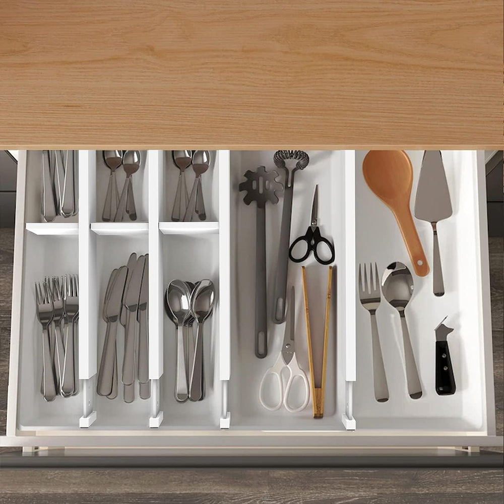 Bamboo Drawer Dividers Organizers, Expandable Drawer Separators Splitter,17-2...