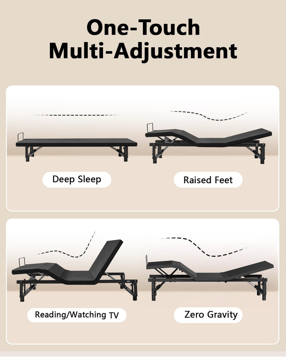 Mixcous Queen Adjustable Bed Base with Zero Gravity & Anti-Snore