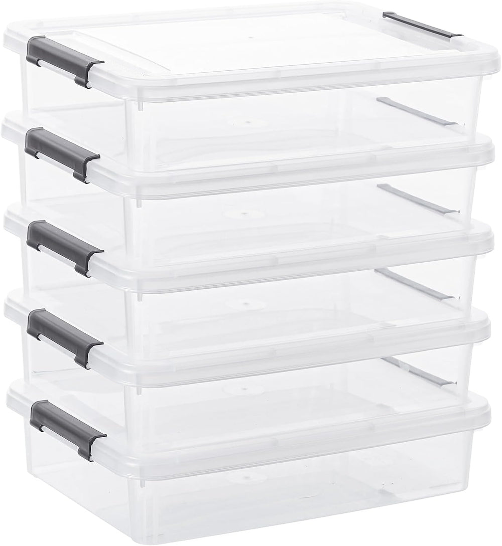 Storage Bins with Lids,6 Quart Clear Sensory Bins,Plastic Bins for Arts Craft...