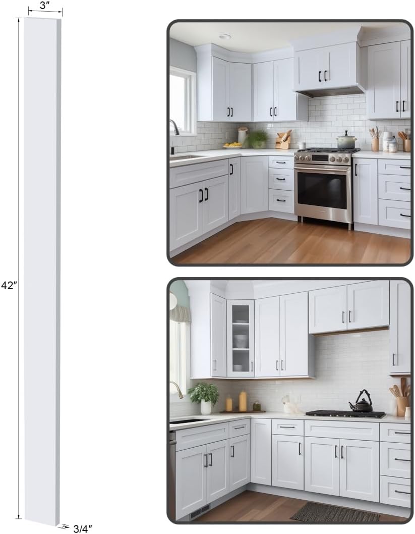Solid Wood Cabinet Filler Strip, 3 Inches Wide x 3/4 in High x 42 in Length (...