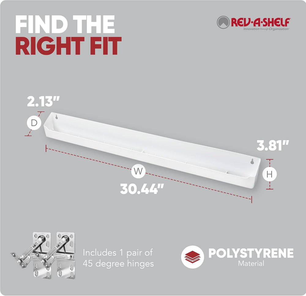 Rev-A-Shelf 30" Plastic Tip-Out Tray Organizer for Sink Base Cabinet, White