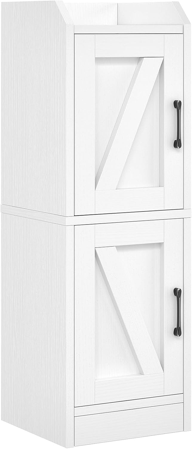 Narrow Bathroom Storage Cabinet with 2 Doors and Shelves, 9.8" W Small S...